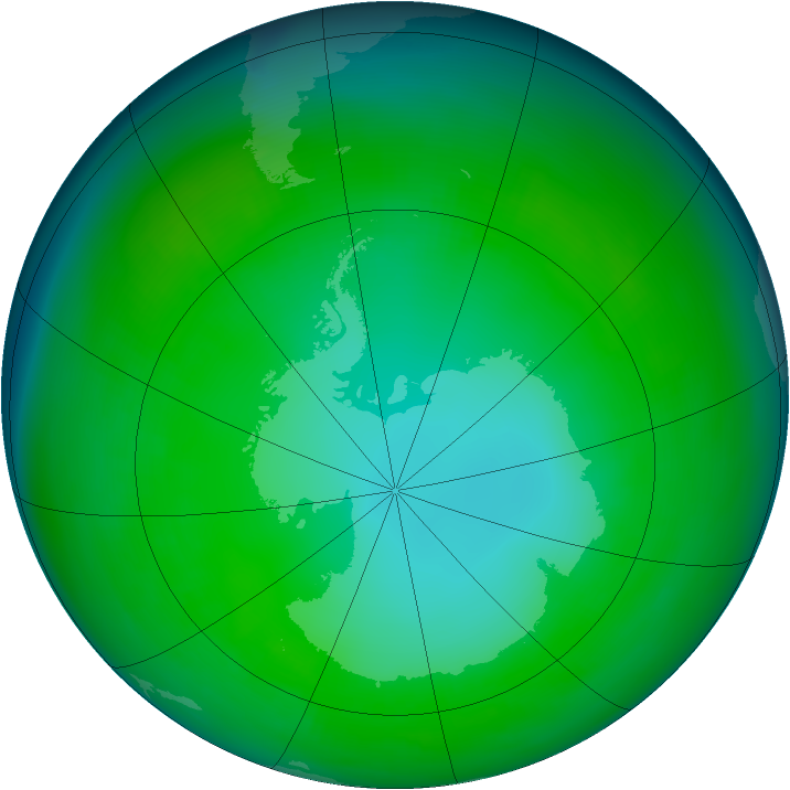 Antarctic ozone map for May 1981